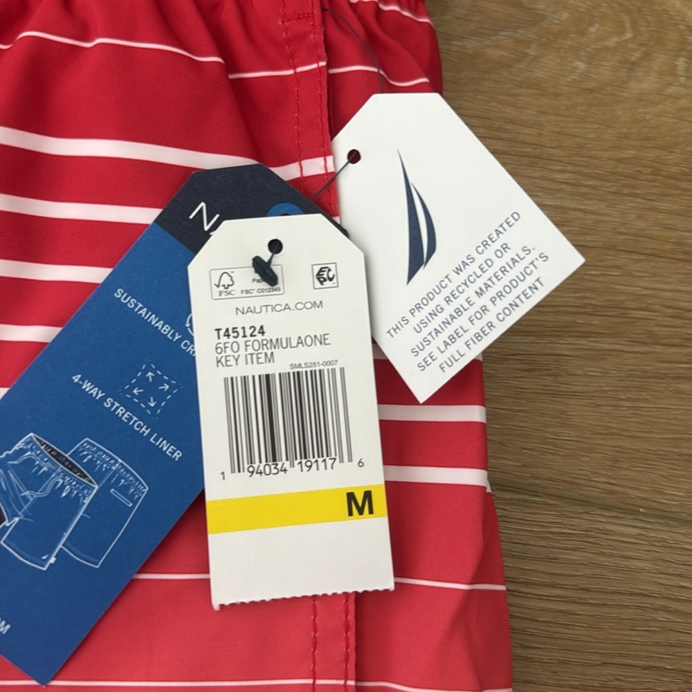 Nautica Red and Yellow Gradient Swim Trunks - Picture 4 of 9